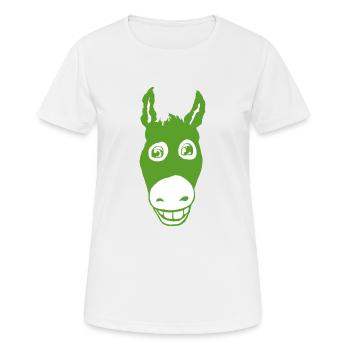 Vert âne souriant - T-shirt respirant Femme - blanc - Devant - AI Model Female 172 dark (172cm)