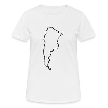 Argentina Outline - Women's Breathable T-Shirt - white - Front - AI Model Female 172 dark (172cm)