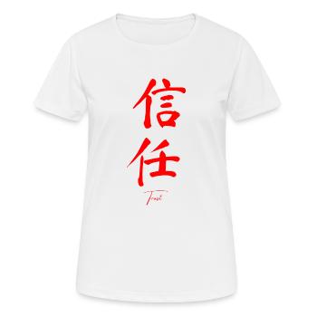 Chinesisch - Frauen T-Shirt atmungsaktiv - Weiß - Vorne - AI Model Female 172 dark (172cm)