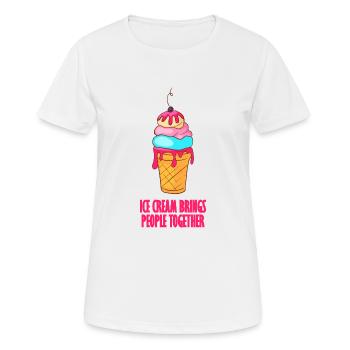 Crème glacée crème glacée crème glacée boule de glace crème glacée - T-shirt respirant Femme - blanc - Devant - AI Model Female 172 dark (172cm)