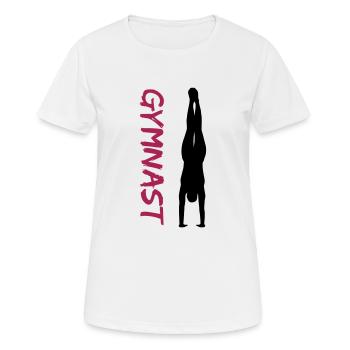 Gymnaste, gymnastique - T-shirt respirant Femme - blanc - Devant - AI Model Female 172 dark (172cm)