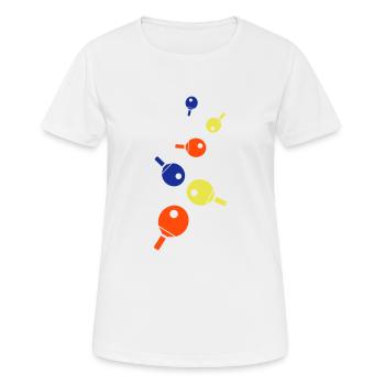 Tischtennis Ping pong - Frauen T-Shirt atmungsaktiv - Weiß - Vorne - AI Model Female 172 dark (172cm)