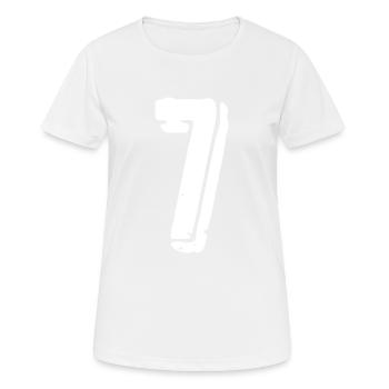 Maillot numéro 7 - T-shirt respirant Femme - blanc - Devant - AI Model Female 172 dark (172cm)