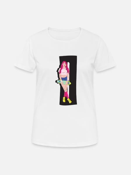 Skateboard redhead skater skateboard skateboard - Women's Breathable T-Shirt - white
