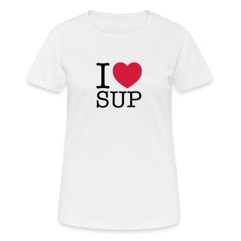 I Heart SUP - T-shirt respirant Femme - blanc - Devant - AI Model Female 172 dark (172cm)