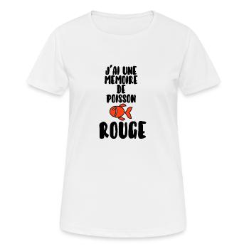 Mémoire de poisson rouge - T-shirt respirant Femme - blanc - Devant - AI Model Female 172 dark (172cm)