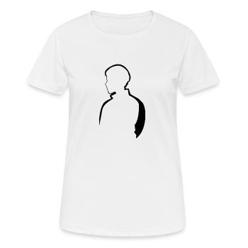 Ikonische Karikatur der Popkultur: Mann-Silhouette - Frauen T-Shirt atmungsaktiv - Weiß - Vorne - AI Model Female 172 dark (172cm)