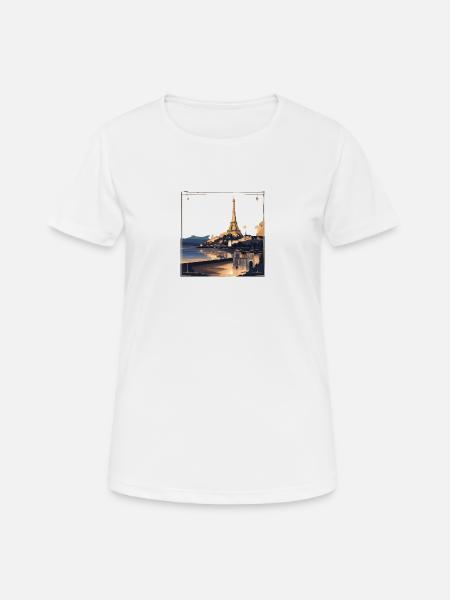 Éclat Parisien Sous les Étoiles - T-shirt respirant Femme - blanc