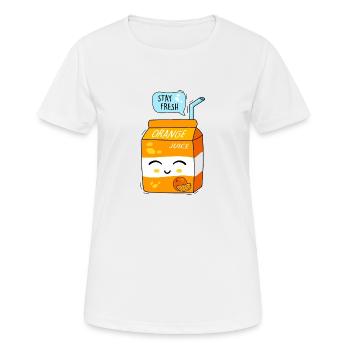 Juice and happiness - Women's Breathable T-Shirt - white - Front - AI Model Female 172 dark (172cm)