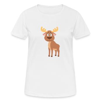 Elch - Frauen T-Shirt atmungsaktiv - Weiß - Vorne - AI Model Female 172 dark (172cm)