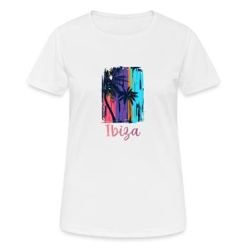Ibiza - Frauen T-Shirt atmungsaktiv - Weiß - Vorne - AI Model Female 172 dark (172cm)