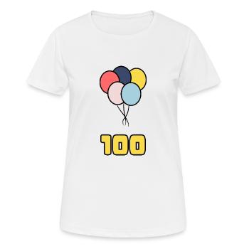 100. 100 YEARS. 100th ANNIVERSARY. 100 BIRTHDAY - Women's Breathable T-Shirt - white - Front - AI Model Female 172 dark (172cm)