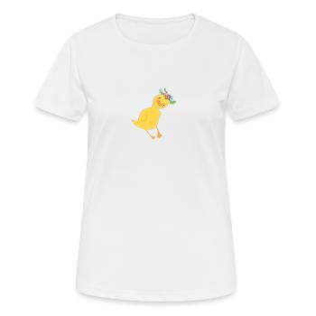 entchen - Frauen T-Shirt atmungsaktiv - Weiß - Vorne - AI Model Female 172 dark (172cm)