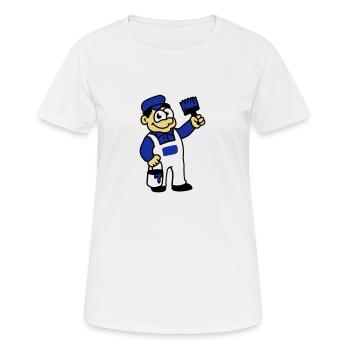 Peintre au pinceau et de la peinture - T-shirt respirant Femme - blanc - Devant - AI Model Female 172 dark (172cm)