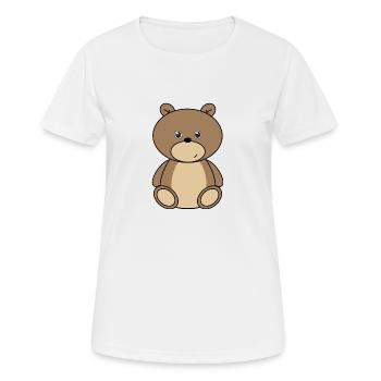 ours en peluche - T-shirt respirant Femme - blanc - Devant - AI Model Female 172 dark (172cm)