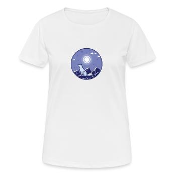 Wolf und Vollmond - Frauen T-Shirt atmungsaktiv - Weiß - Vorne - AI Model Female 172 dark (172cm)