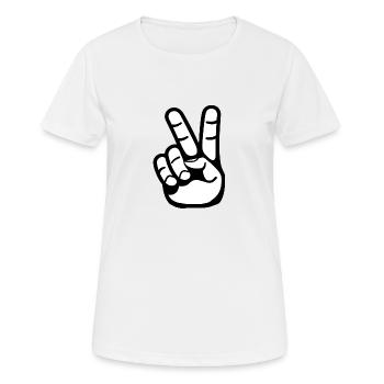Peace Sign, Victory Sign - Women's Breathable T-Shirt - white - Front - AI Model Female 172 dark (172cm)