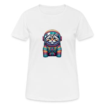 Little cute cat as astronaut spaceman - Women's Breathable T-Shirt - white - Front - AI Model Female 172 dark (172cm)