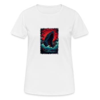 gift present gift idea fish killer whale - Women's Breathable T-Shirt - white - Front - AI Model Female 172 dark (172cm)