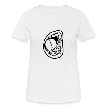 Crier bouche ouverte - T-shirt respirant Femme - blanc - Devant - AI Model Female 172 dark (172cm)