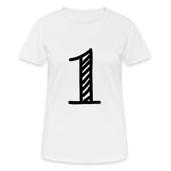 1 AN. 1er ANNIVERSAIRE. ANNIVERSAIRE 1 AN.1 - T-shirt respirant Femme - blanc - Devant - AI Model Female 172 dark (172cm)