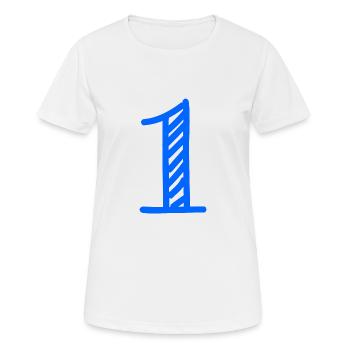 1 AN. 1er ANNIVERSAIRE. ANNIVERSAIRE 1 AN. 1 - T-shirt respirant Femme - blanc - Devant - AI Model Female 172 dark (172cm)