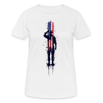 US Soldier Salute - Frauen T-Shirt atmungsaktiv - Weiß - Vorne - AI Model Female 172 dark (172cm)