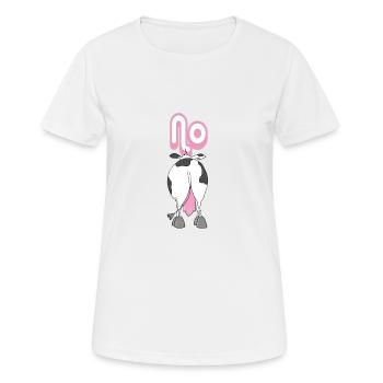 No - funny cow - Frauen T-Shirt atmungsaktiv - Weiß - Vorne - AI Model Female 172 dark (172cm)