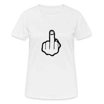 fuck you, middle finger - T-shirt respirant Femme - blanc - Devant - AI Model Female 172 dark (172cm)