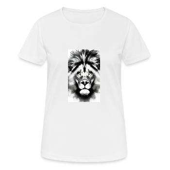 Lion noir et blanc - T-shirt respirant Femme - blanc - Devant - AI Model Female 172 dark (172cm)