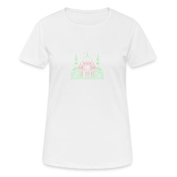 Moschee Stern Halbmond stilisiert grün oder schwarz - Frauen T-Shirt atmungsaktiv - Weiß - Vorne - AI Model Female 172 dark (172cm)