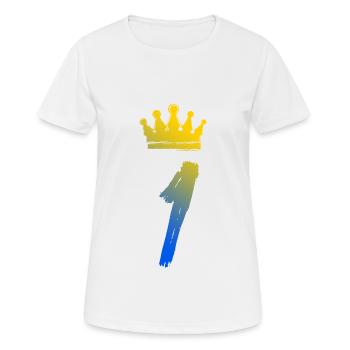 1 Couronne numérique - T-shirt respirant Femme - blanc - Devant - AI Model Female 172 dark (172cm)