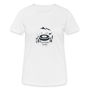 ADVENTURE AWAITS - Women's Breathable T-Shirt - white - Front - AI Model Female 172 dark (172cm)