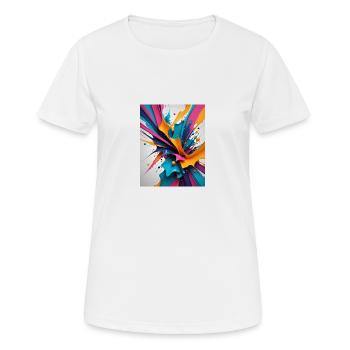 Farbklecks - Frauen T-Shirt atmungsaktiv - Weiß - Vorne - AI Model Female 172 dark (172cm)