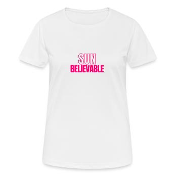 SUNbelievable - Incroyable ! - T-shirt respirant Femme - blanc - Devant - AI Model Female 172 dark (172cm)
