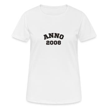 Anno 2008 Geburtstag Geburtsjahr - Frauen T-Shirt atmungsaktiv - Weiß - Vorne - AI Model Female 172 dark (172cm)
