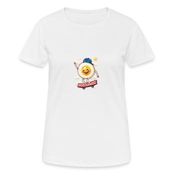 Flat Egg Skateboard - Women's Breathable T-Shirt - white - Front - AI Model Female 172 dark (172cm)