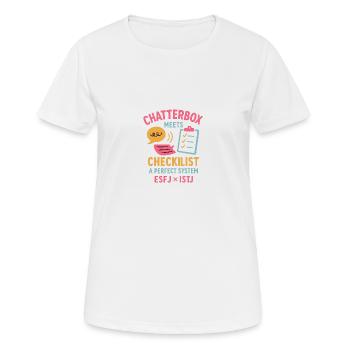 ESFJ × ISTJ – Chatterbox meets checklist - Women's Breathable T-Shirt - white - Front - AI Model Female 172 dark (172cm)
