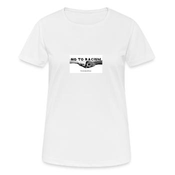 Nein zum Rassismus - Frauen T-Shirt atmungsaktiv - Weiß - Vorne - AI Model Female 172 dark (172cm)