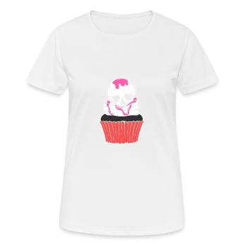 Skull Cupcake Baker Cadeau - T-shirt respirant Femme - blanc - Devant - AI Model Female 172 dark (172cm)