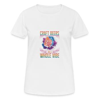 Les bières artisanales sont tout un art de la rose - T-shirt respirant Femme - blanc - Devant - AI Model Female 172 dark (172cm)