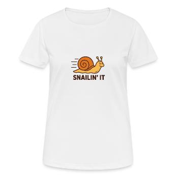 Snailin’ It – Determined and Fast - Women's Breathable T-Shirt - white - Front - AI Model Female 172 dark (172cm)