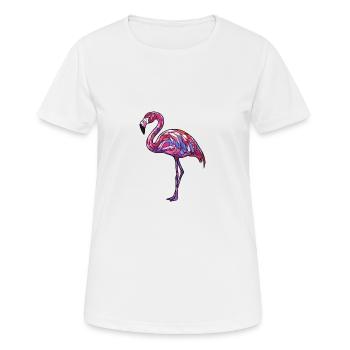 Flamingo Bunt - Frauen T-Shirt atmungsaktiv - Weiß - Vorne - AI Model Female 172 dark (172cm)