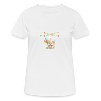Joyeux anniversaire gâteau d'anniversaire - T-shirt respirant Femme - blanc - Devant - AI Model Female 172 dark (172cm)