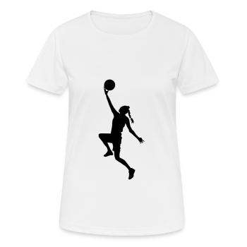 basketball girl silhouette - T-shirt respirant Femme - blanc - Devant - AI Model Female 172 dark (172cm)