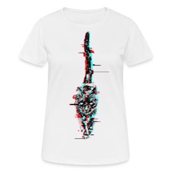 Le glitch connu sous le nom de votre chat - T-shirt respirant Femme - blanc - Devant - AI Model Female 172 dark (172cm)