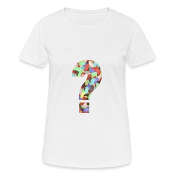 Bonbons point d'interrogation - T-shirt respirant Femme - blanc - Devant - AI Model Female 172 dark (172cm)