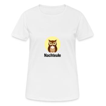 Nachteule - Party, clubbing, feiern, Mond, Eule - Frauen T-Shirt atmungsaktiv - Weiß - Vorne - AI Model Female 172 dark (172cm)