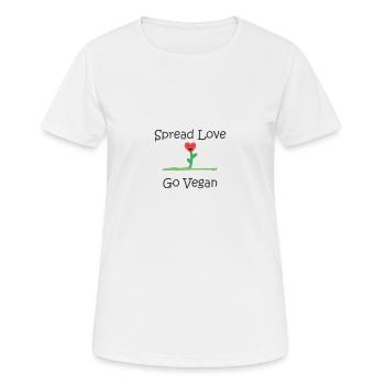 Spread Love - Go Vegan - Frauen T-Shirt atmungsaktiv - Weiß - Vorne - AI Model Female 172 dark (172cm)