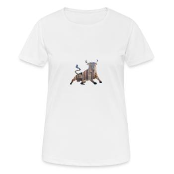 Wall-Street Bulle - Frauen T-Shirt atmungsaktiv - Weiß - Vorne - AI Model Female 172 dark (172cm)
